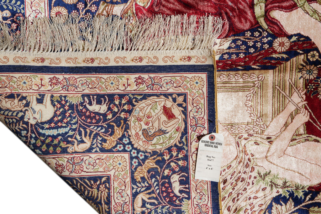 4.0 x 6.0 Pictorial Silk Rug #PIX-56477