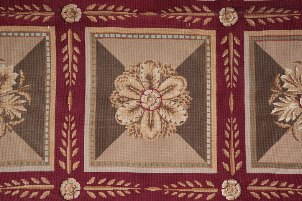 9 x 11.8 Needle Point Rug Roman Mosaic #PIX-12054