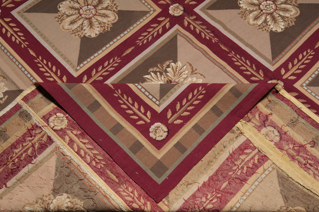 9 x 11.8 Needle Point Rug Roman Mosaic #PIX-12054