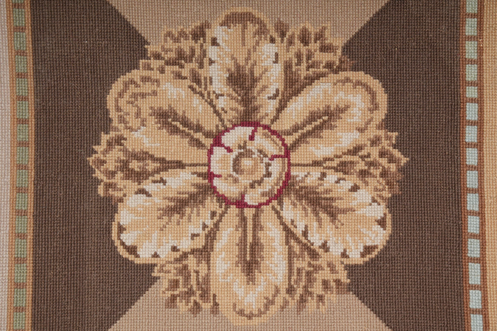 9 x 11.8 Needle Point Rug Roman Mosaic #PIX-12054