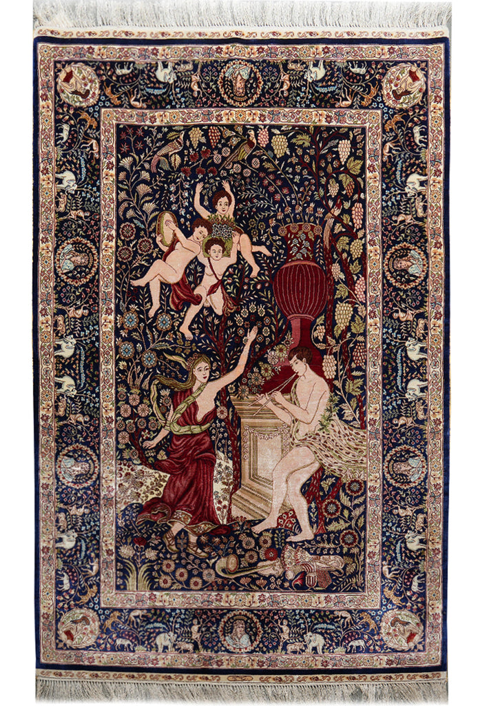 4.0 x 6.0 Pictorial Silk Rug #PIX-56477