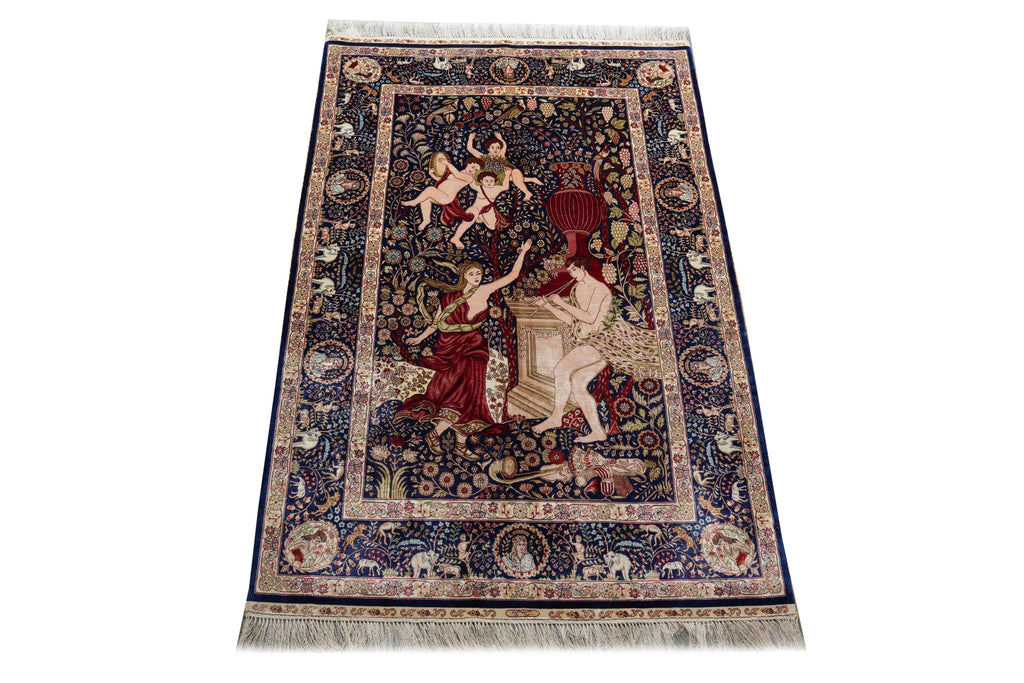 4.0 x 6.0 Pictorial Silk Rug #PIX-56477