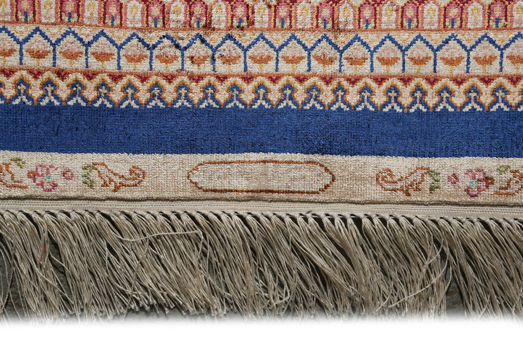 6 x 9 Silk Rug Turquoise Dom #PIX-59281