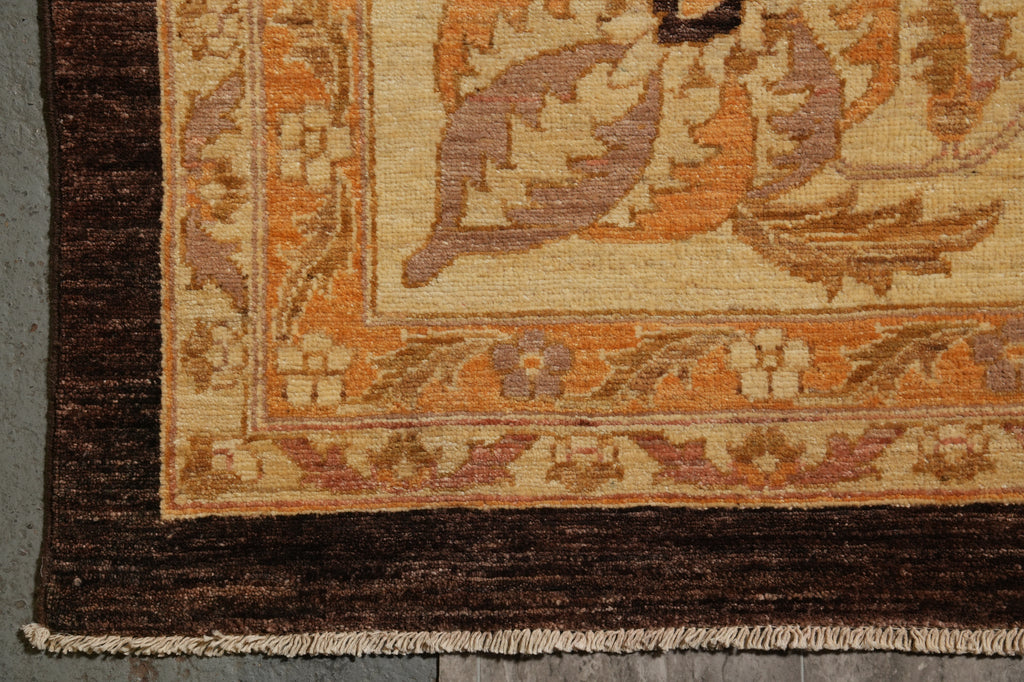 12 x 14.6 Natural Brown Wool Ghazni Chobi Peshawar Rug #PIX-9897