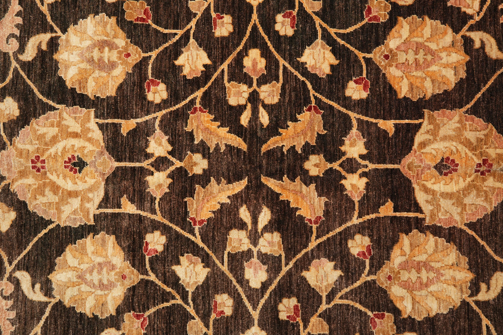 12 x 14.6 Natural Brown Wool Ghazni Chobi Peshawar Rug #PIX-9897