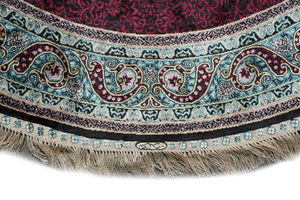 5 x 5 Feet Round Silk Rug #PIX-59494