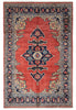 Load image into Gallery viewer, 7 x 10.5 Coral Red Fine Wool Persian Sarouk Rug