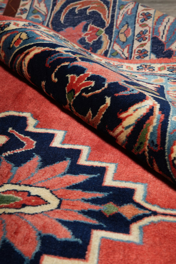 7 x 10.5 Coral Red Fine Wool Persian Sarouk Rug - view 12