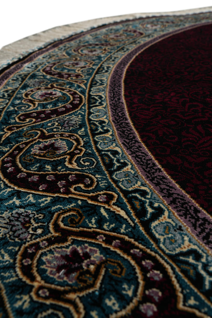 5 x 5 Feet Round Silk Rug #PIX-59494