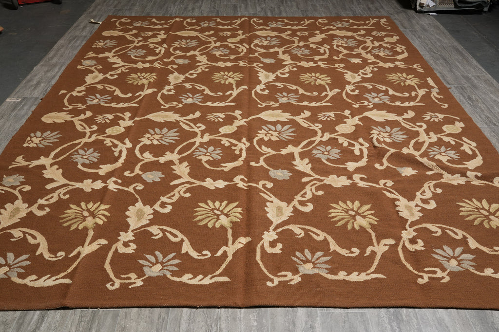 10 x 11.9 Handmade Flat Weave Lauren Rug French #PIX-14081