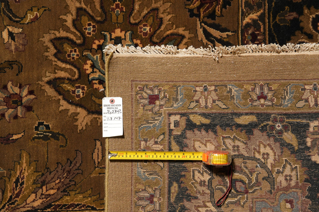 11.8 x 14.7 Handmade Jaipur Rug Olive Brown #PIX-2342