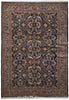 Load image into Gallery viewer, 6.9 x 10 Dark Blue Fine Wool Persian Sarouk Lilihan Rug