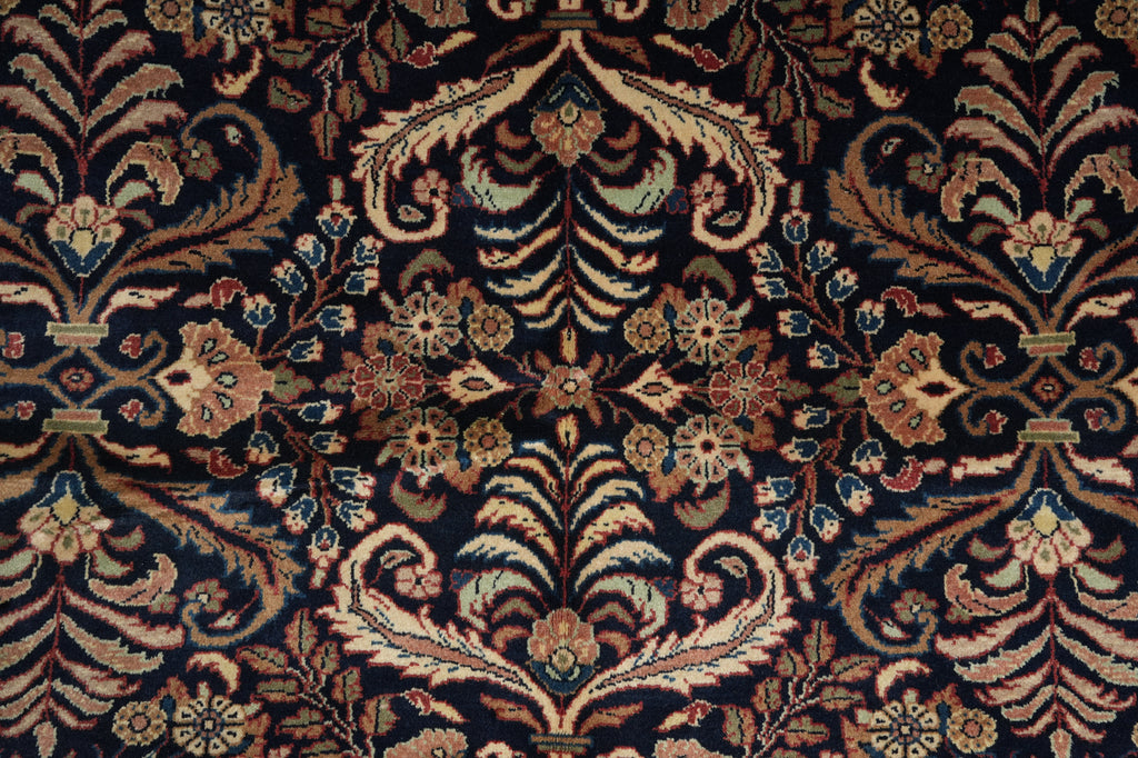 6.9 x 10 Dark Blue Fine Wool Persian Sarouk Lilihan Rug - view 8