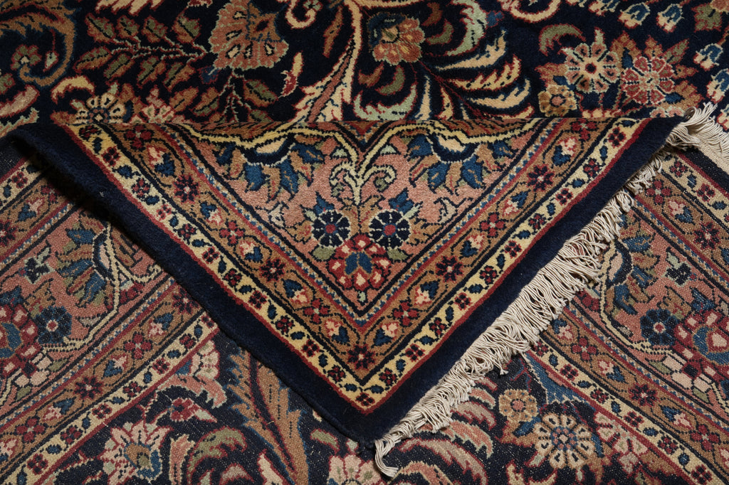 6.9 x 10 Dark Blue Fine Wool Persian Sarouk Lilihan Rug - view 12