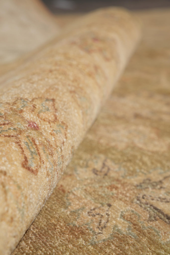 9 x 11.7 Warm Neutral Chobi Peshawar Zigler Rug Natural Wool #F-4170