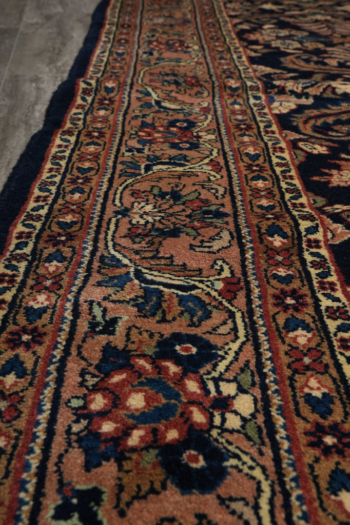 6.9 x 10 Dark Blue Fine Wool Persian Sarouk Lilihan Rug - view 11