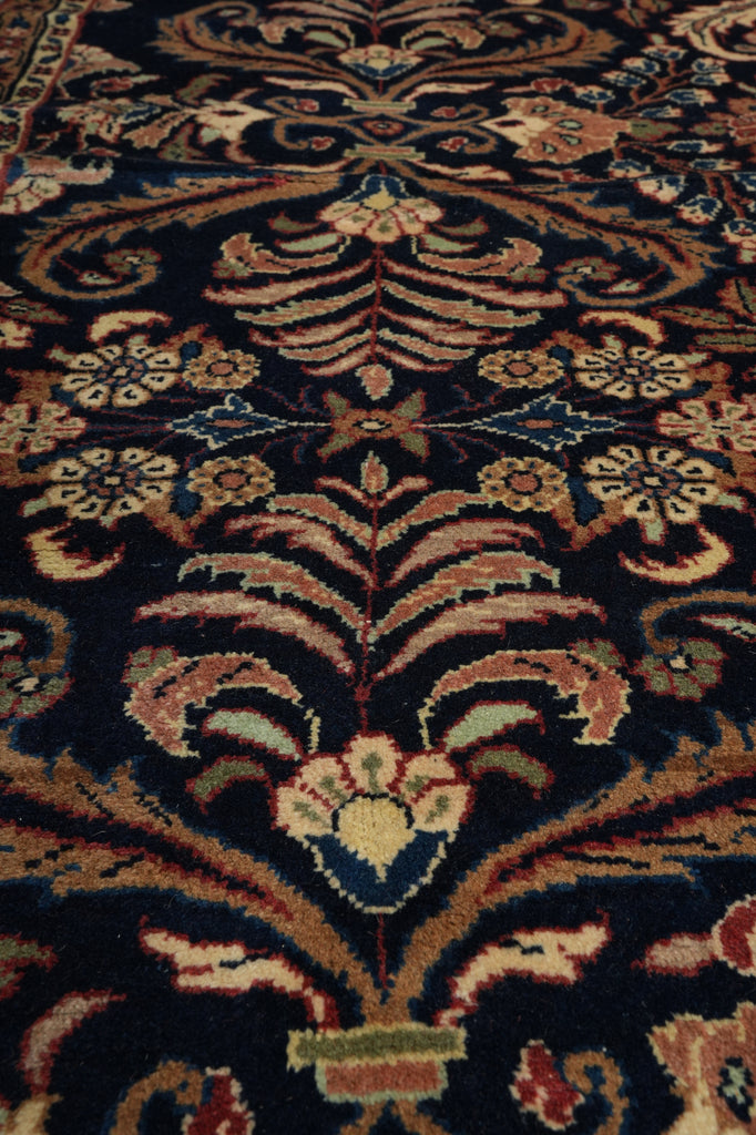 6.9 x 10 Dark Blue Fine Wool Persian Sarouk Lilihan Rug - view 10