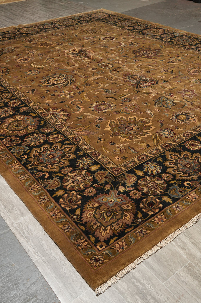 11.8 x 14.7 Handmade Jaipur Rug Olive Brown #PIX-2342