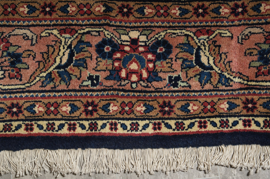 6.9 x 10 Dark Blue Fine Wool Persian Sarouk Lilihan Rug - view 15