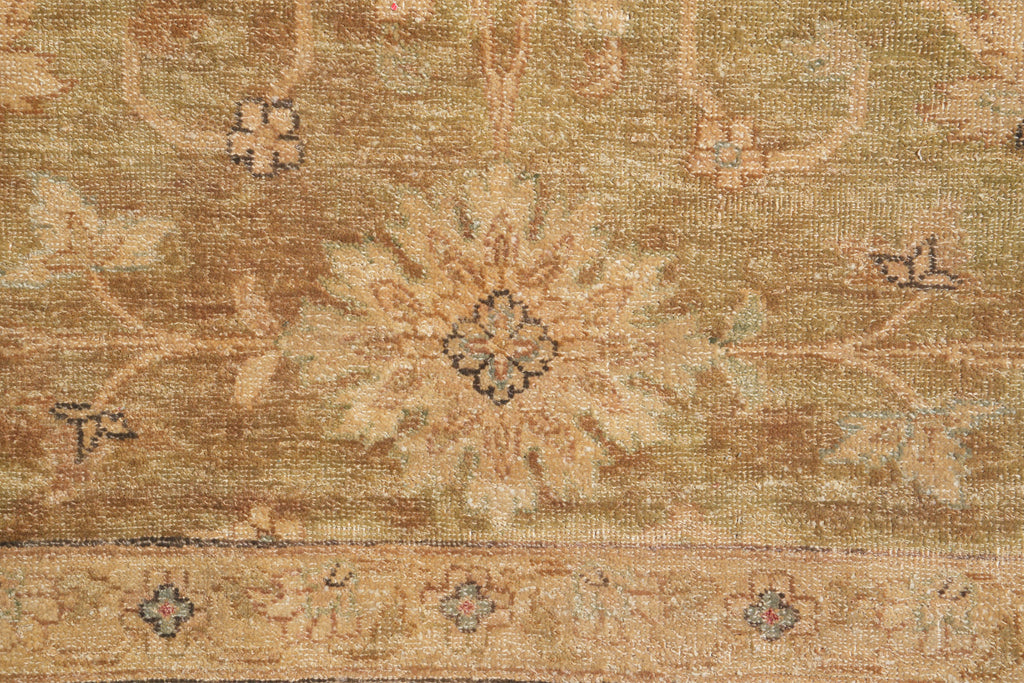 9 x 11.7 Warm Neutral Chobi Peshawar Zigler Rug Natural Wool #F-4170