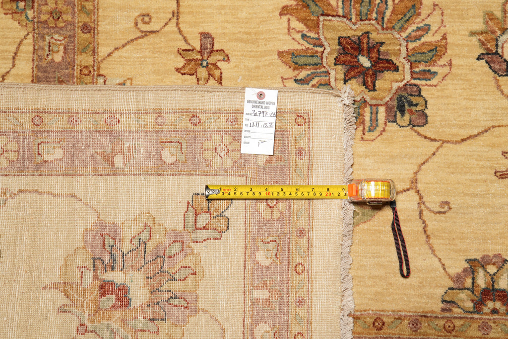 12 x 15.2 Handmade Natural Organic Wool Chobi Peshawar Rug #PIX-797-06