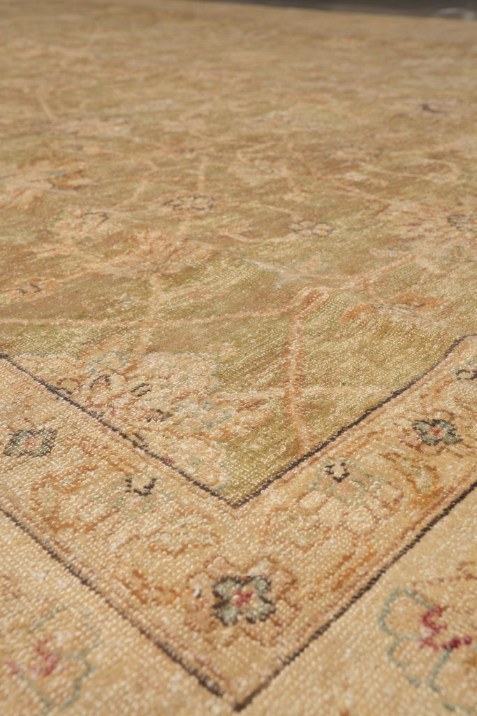 9 x 11.7 Warm Neutral Chobi Peshawar Zigler Rug Natural Wool #F-4170