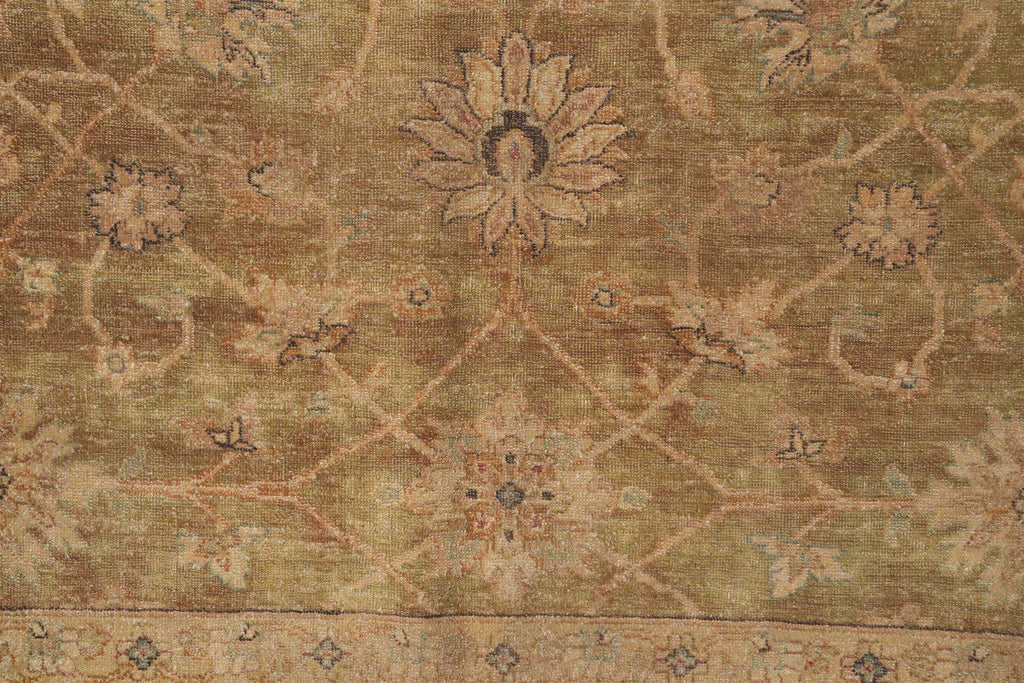 9 x 11.7 Warm Neutral Chobi Peshawar Zigler Rug Natural Wool #F-4170