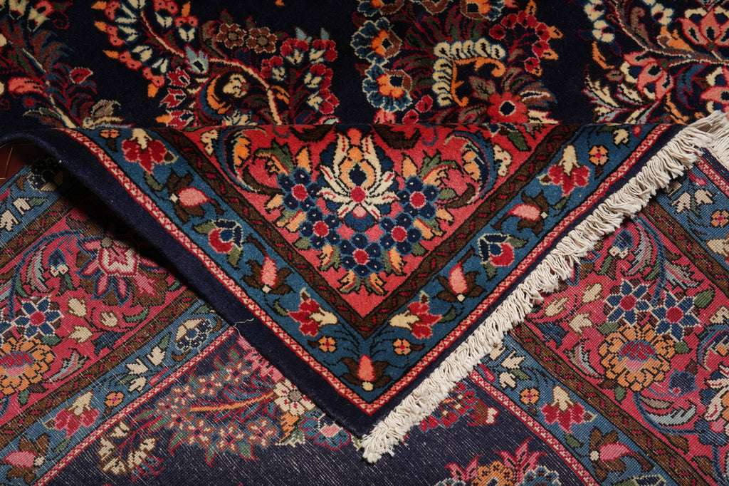 6.8 x 10.6 Navy Blue Fine Persian Sarouk Rug - view 12