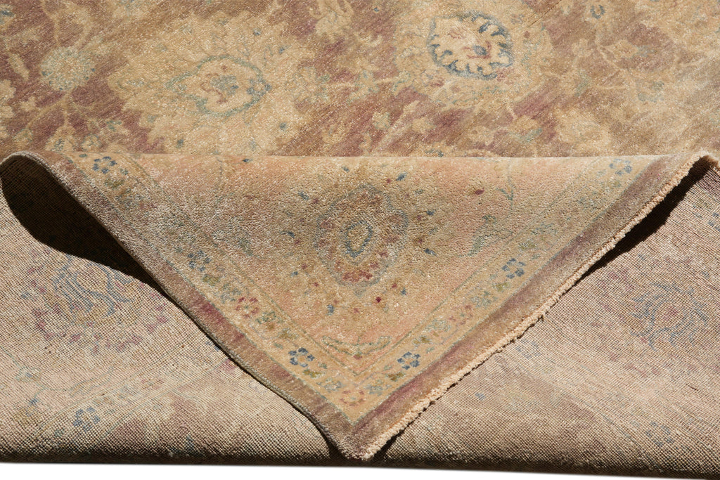 8.9 x 11.8 Rustic Brown Chobi Peshawar rug Antique Look #F-4171