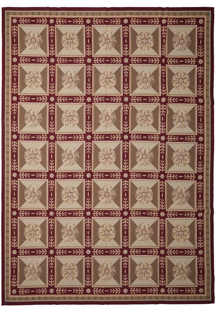 9 x 12 Needle Point Rug Roman Mosaic #PIX-11421