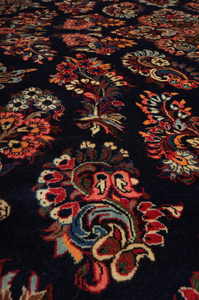 6.8 x 10.6 Navy Blue Fine Persian Sarouk Rug - view 10