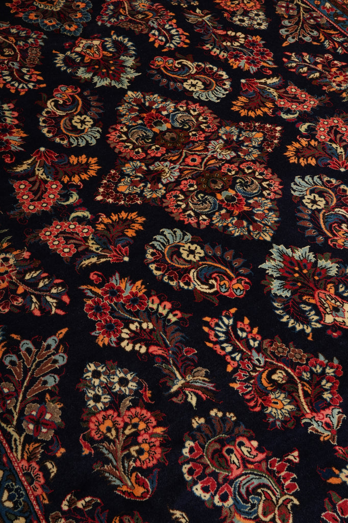 6.8 x 10.6 Navy Blue Fine Persian Sarouk Rug - view 9