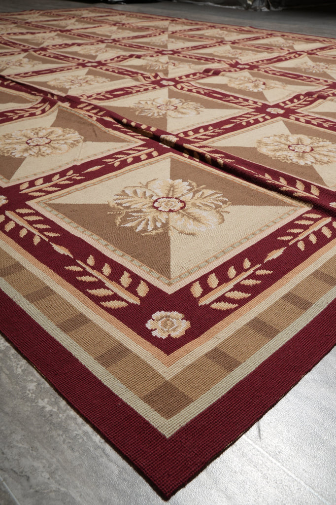 9 x 12 Needle Point Rug Roman Mosaic #PIX-11421