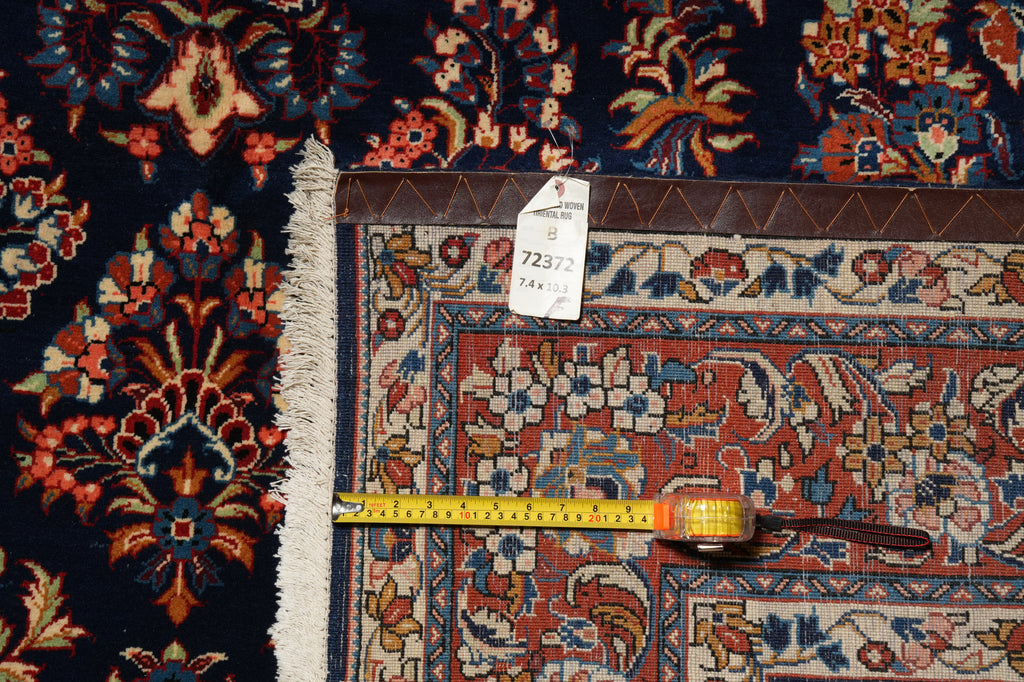 7.4 x 10.3 Navy Blue Fine Persian Sarouk Rug - view 16