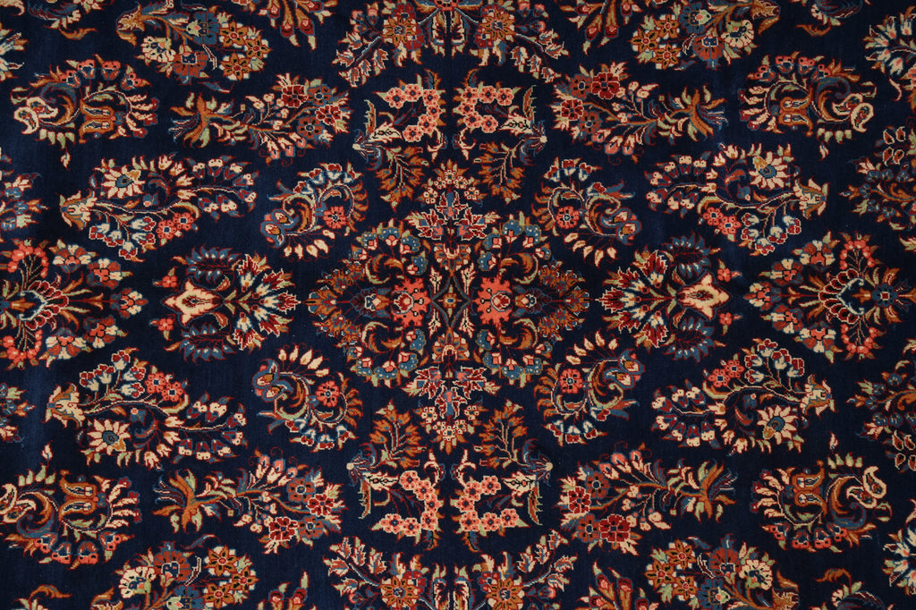 7.4 x 10.3 Navy Blue Fine Persian Sarouk Rug - view 7