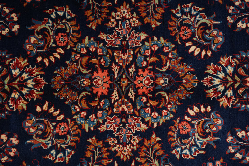 7.4 x 10.3 Navy Blue Fine Persian Sarouk Rug - view 8