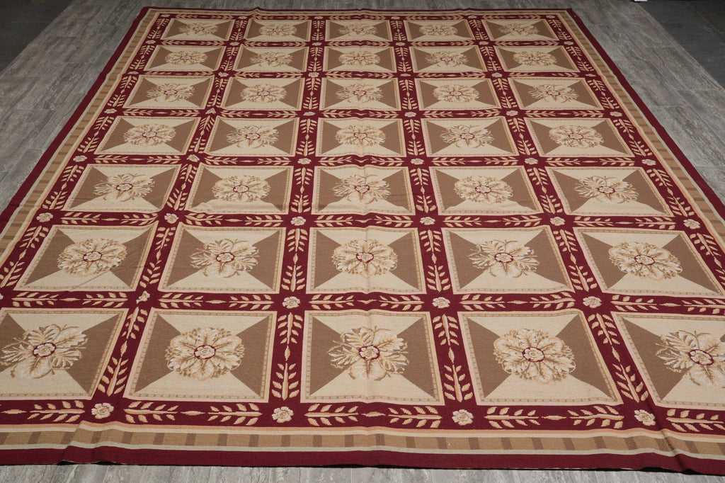 9 x 12 Needle Point Rug Roman Mosaic #PIX-11421