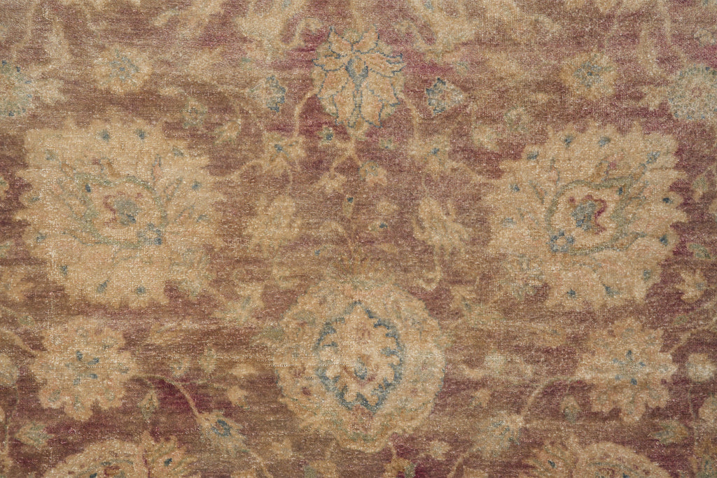 8.9 x 11.8 Rustic Brown Chobi Peshawar rug Antique Look #F-4171