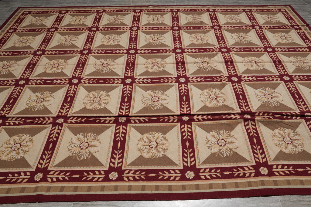 9 x 12 Needle Point Rug Roman Mosaic #PIX-11421