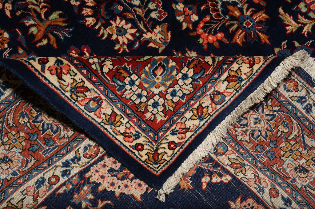 7.4 x 10.3 Navy Blue Fine Persian Sarouk Rug - view 12