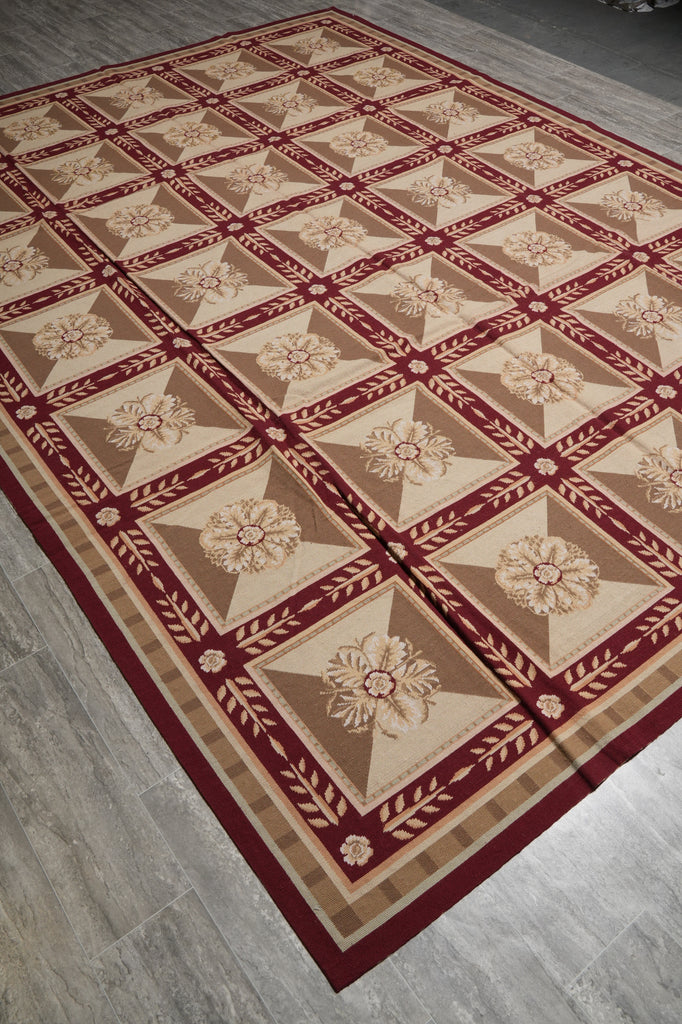 9 x 12 Needle Point Rug Roman Mosaic #PIX-11421