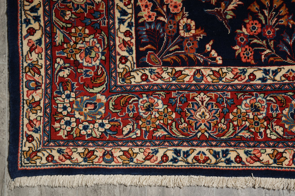 7.4 x 10.3 Navy Blue Fine Persian Sarouk Rug - view 14