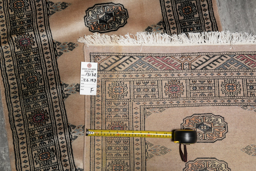 2.6 x 19.7 Feet Long Runner Bokhara Rug Handmade Pakistan #F-3132
