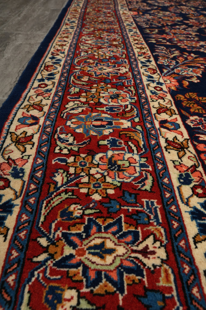7.4 x 10.3 Navy Blue Fine Persian Sarouk Rug - view 9