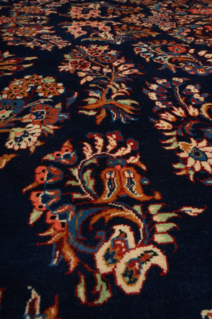 7.4 x 10.3 Navy Blue Fine Persian Sarouk Rug - view 11