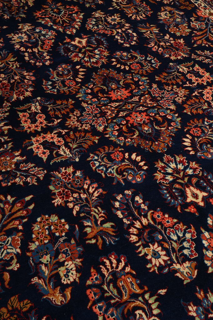 7.4 x 10.3 Navy Blue Fine Persian Sarouk Rug - view 10