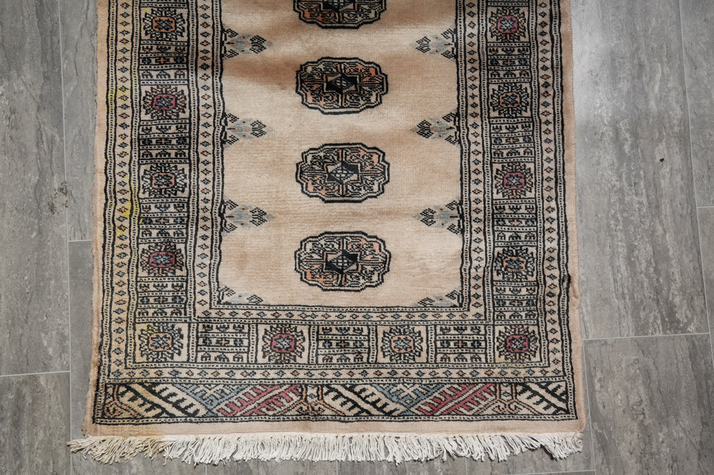 2.6 x 19.7 Feet Long Runner Bokhara Rug Handmade Pakistan #F-3132