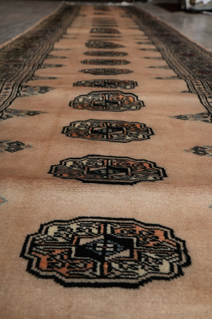 2.6 x 19.7 Feet Long Runner Bokhara Rug Handmade Pakistan #F-3132
