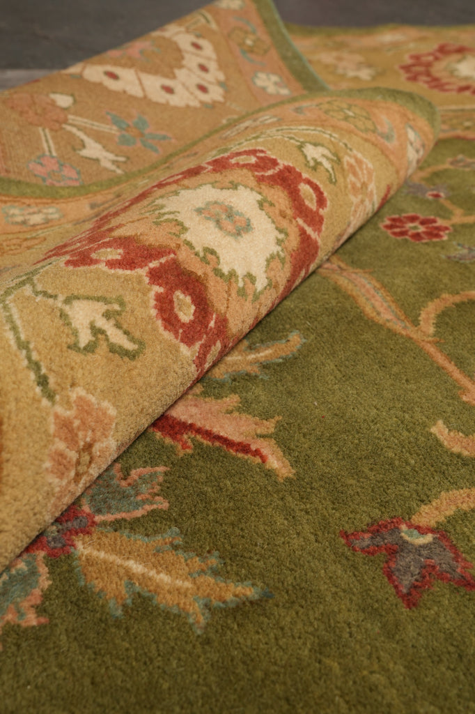 12 x 15 Green Quality Handmade Wool Rug #PIX-2343