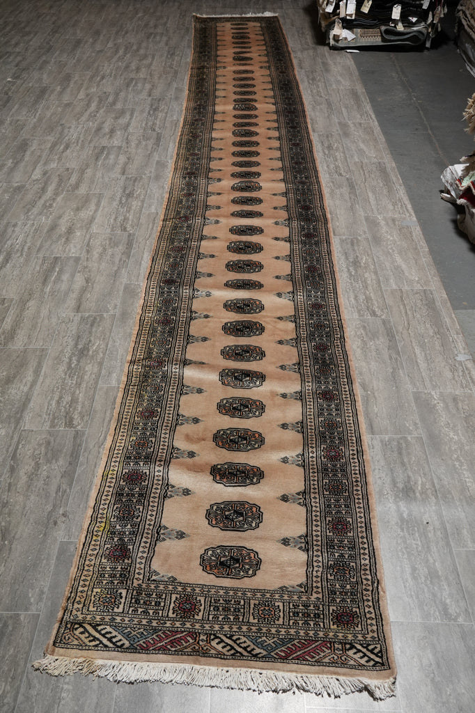 2.6 x 19.7 Feet Long Runner Bokhara Rug Handmade Pakistan #F-3132